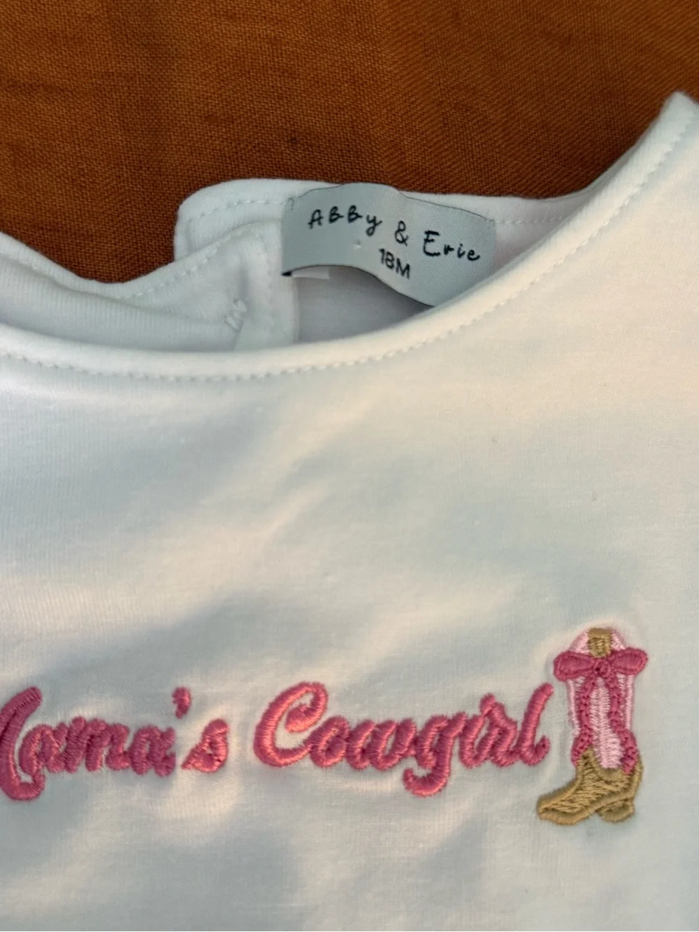 Abby & Evie Mama's Cowgirl Pink White Baby Dress